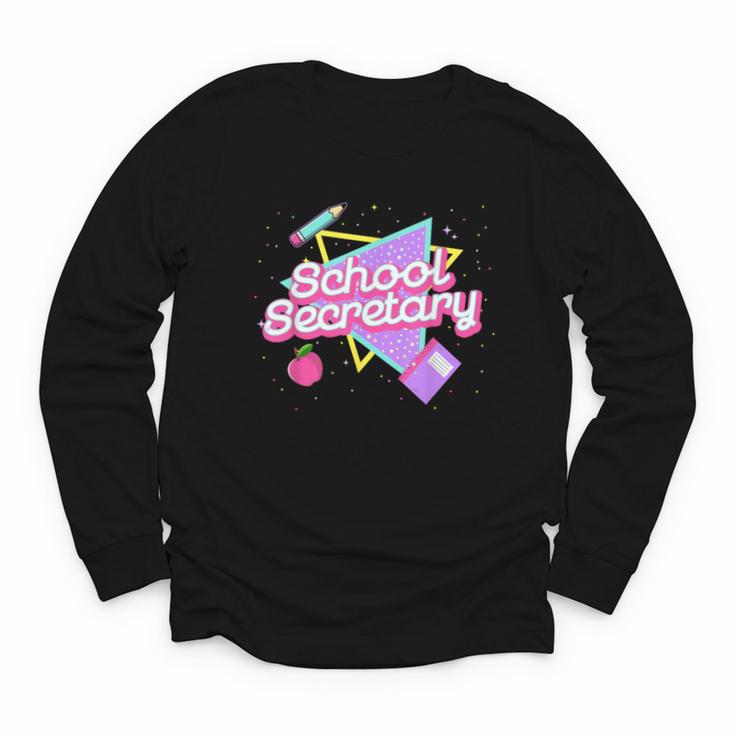 Cute School Secretary Shirt 80's 90's Back To School Youth Long Sleeve Tee