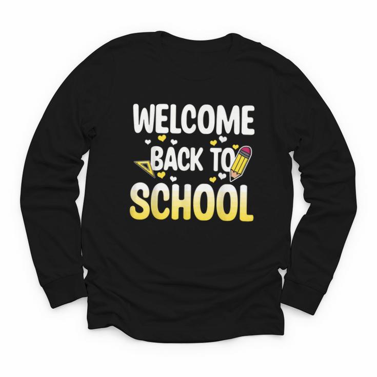 Cute Welcome Back To School 1st Day Back To School First Day Youth Long Sleeve Tee