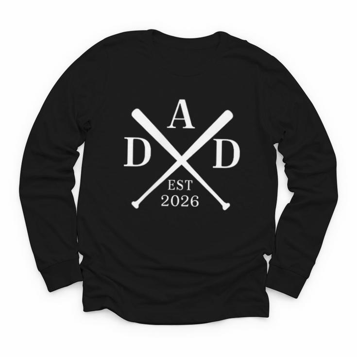 Dad Est 2026 Father Loading New Dad Baseball Pocket Youth Long Sleeve Tee