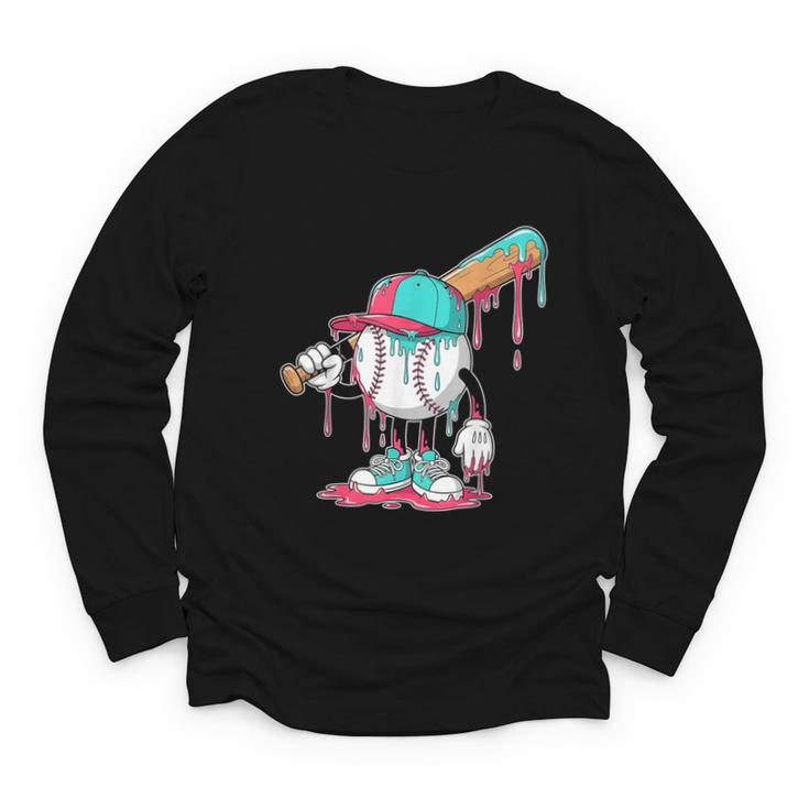 Drip Baseball For Boys Ice Cream Drip Youth Boys Sprinkles Youth Long Sleeve Tee