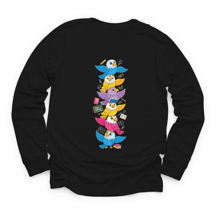 Eagle Colorful Rainbow Back To School Kids Boys Girls Youth Long Sleeve Tee