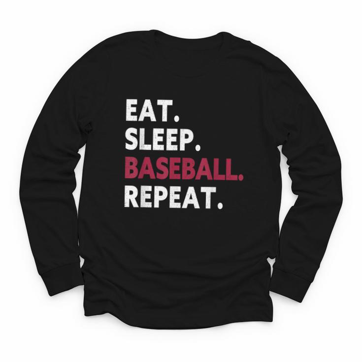 Eat Sleep Baseball Repeat Baseball Player Youth Long Sleeve Tee