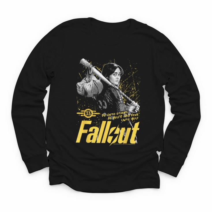 Fallout TV Series Lucy Do Unto Others Baseball Bat Gamer Youth Long Sleeve Tee
