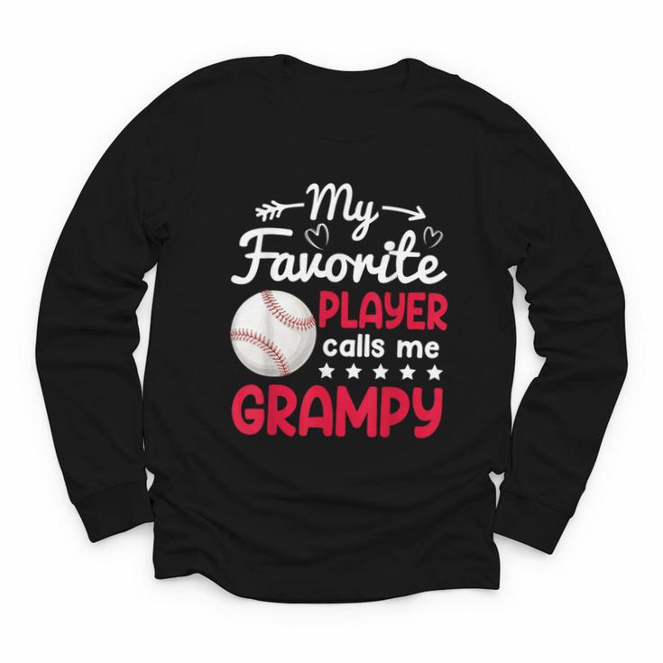 My Favorite Player Calls Me Grampy Baseball Grampy Youth Long Sleeve Tee