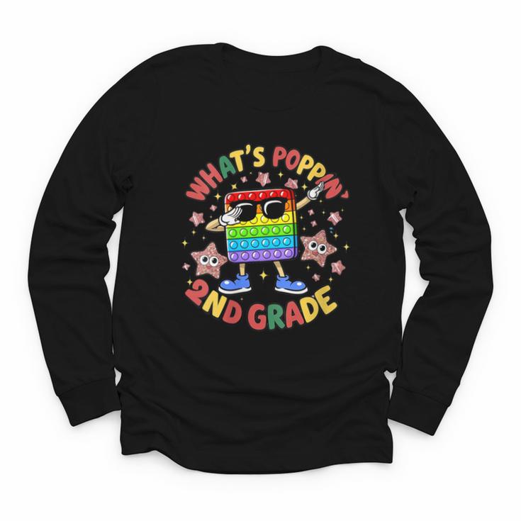 Fidget Toy What's Poppin 2nd Grade Back To School 2024 Youth Long Sleeve Tee