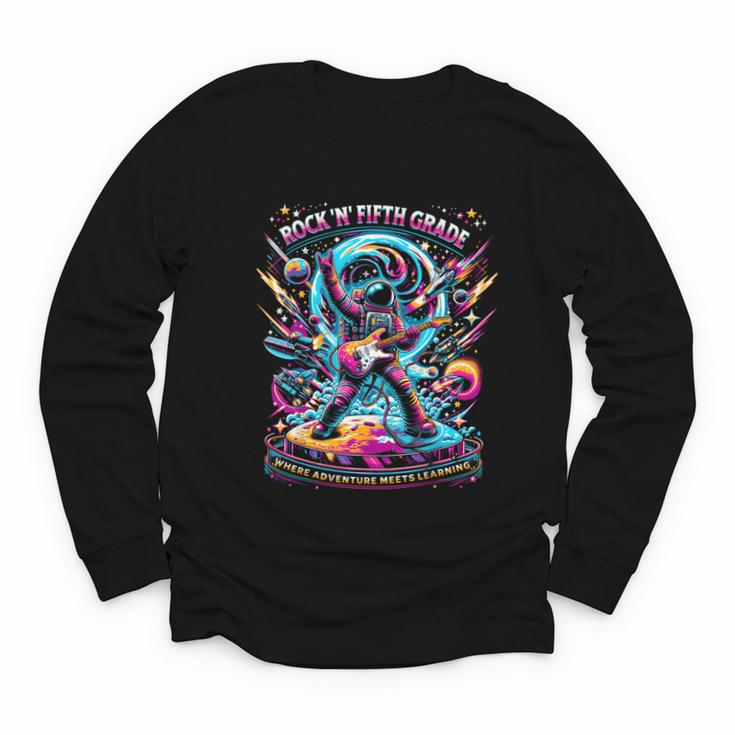 Fifth Grade Back To School Space Rocket Astronaut Youth Long Sleeve Tee