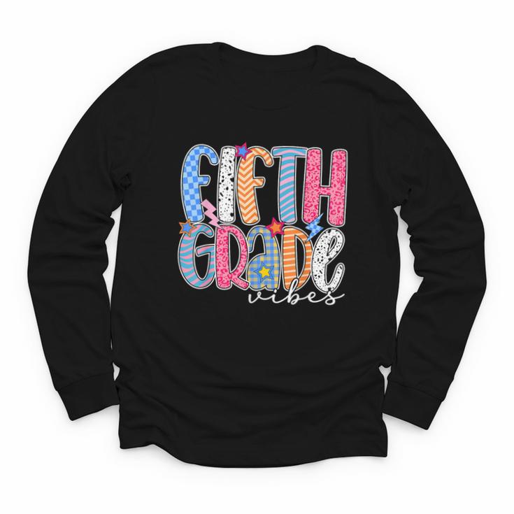 Fifth Grade Vibes 5th Grade Team Retro Back To School Youth Long Sleeve Tee