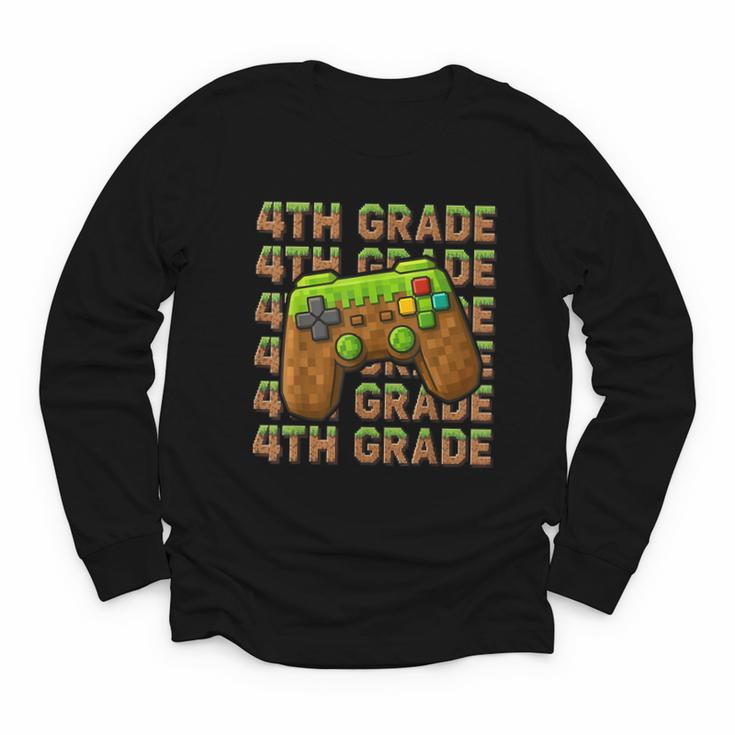 First Day Of 4th Grade Level Begins Back To School Girl Boy Youth Long Sleeve Tee