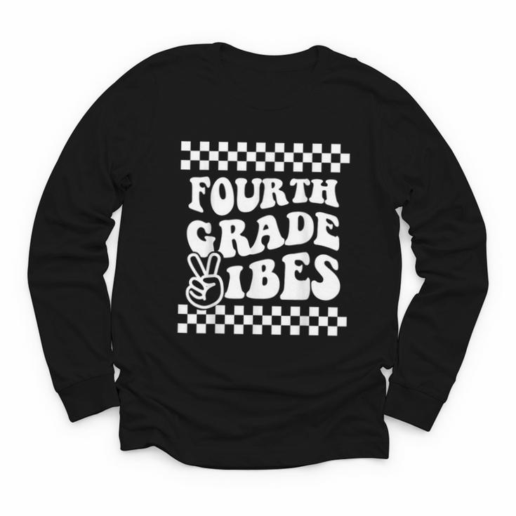First Day Of Fourth Grade Vibes Girls Back To School Boys Youth Long Sleeve Tee