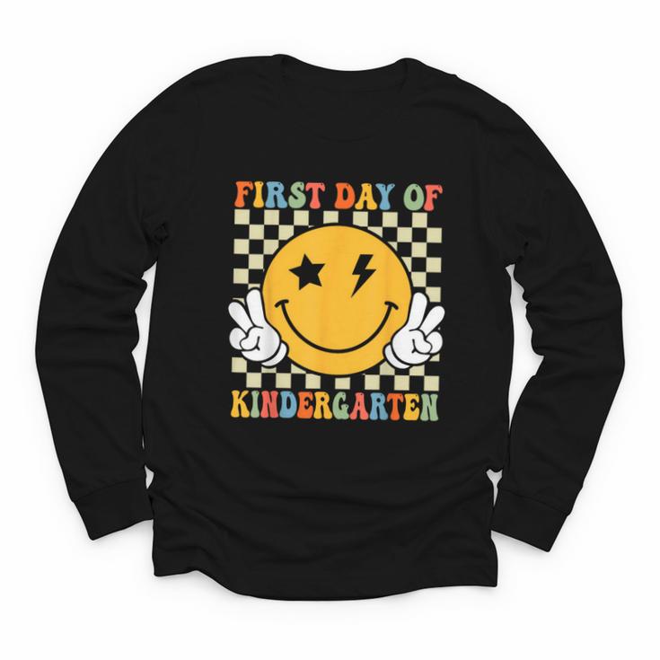 First Day Of Kindergarten Retro Back To School Girls Kids Youth Long Sleeve Tee