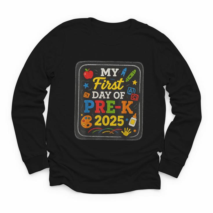 My First Day Of Pre-K 2025 Back To School Kids Youth Long Sleeve Tee
