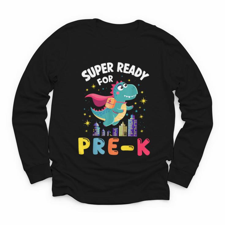 First Day Pre-K Back To School Dinosaur Youth Long Sleeve Tee