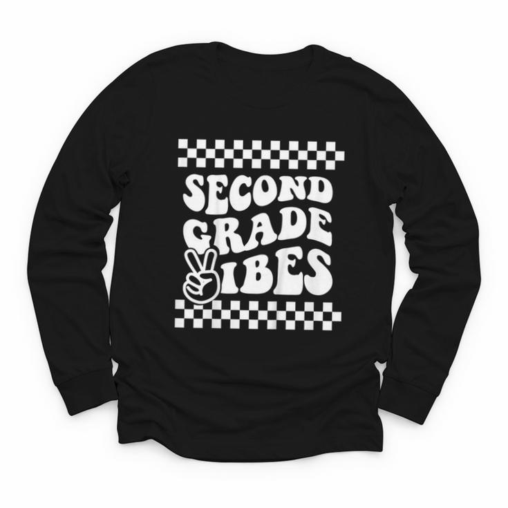 First Day Of Second Grade Vibes Girls Back To School Boys Youth Long Sleeve Tee