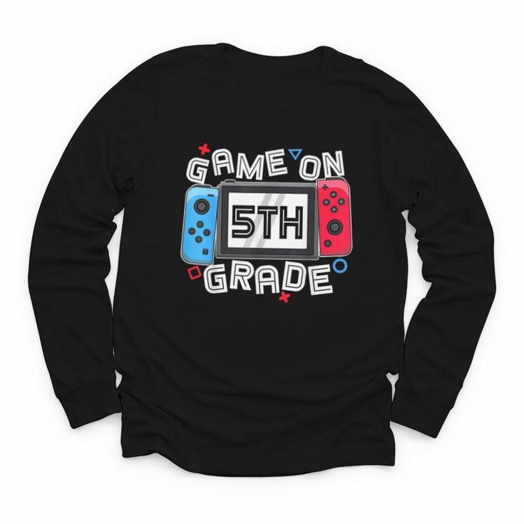 Game On 5th Grade Back To School Video Gamer Boys Kids Youth Long Sleeve Tee