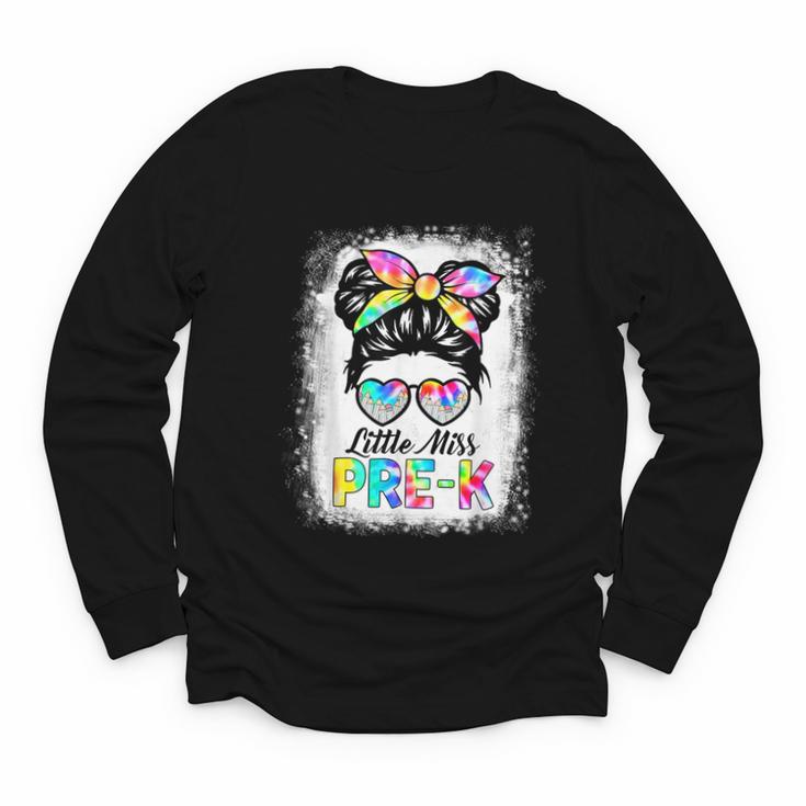 Girls PRE-K Preschool Back To School Cute Little Miss Pre-k Youth Long Sleeve Tee
