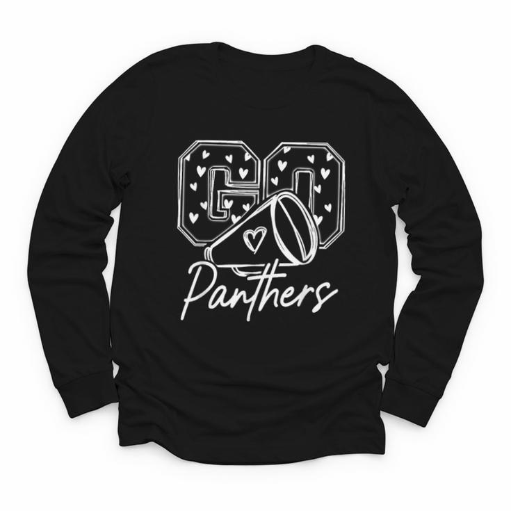 Go Cheer Panthers High School Spirit Team Back To School Youth Long Sleeve Tee