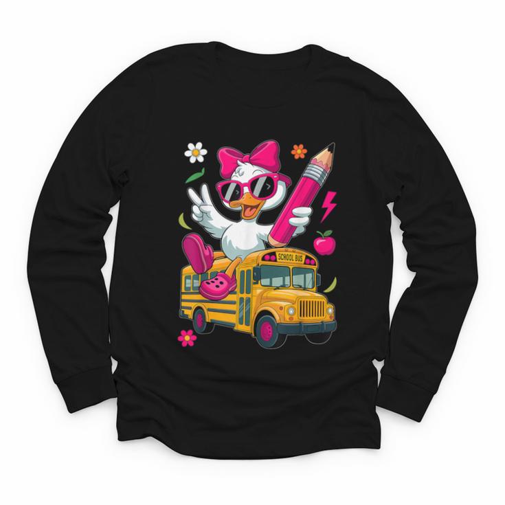 Goose Back To School First Day Of School Girls Boys Youth Long Sleeve Tee