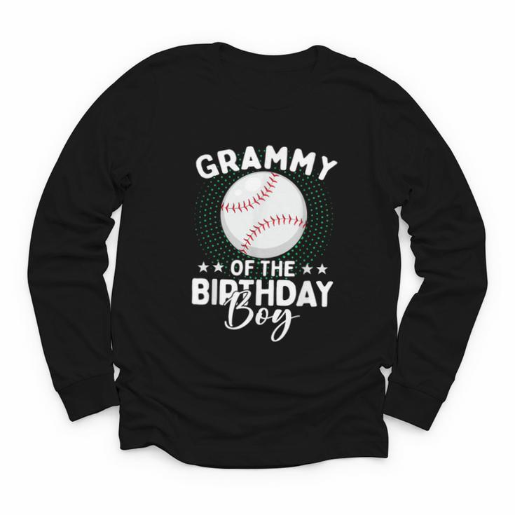 Grammy Of The Birthday Boy Baseball Player Birthday Youth Long Sleeve Tee