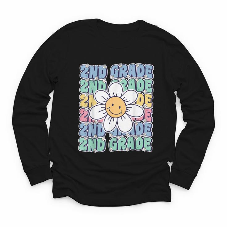 Groovy 2nd Grade Back To School First Day Of Second Grade Youth Long Sleeve Tee