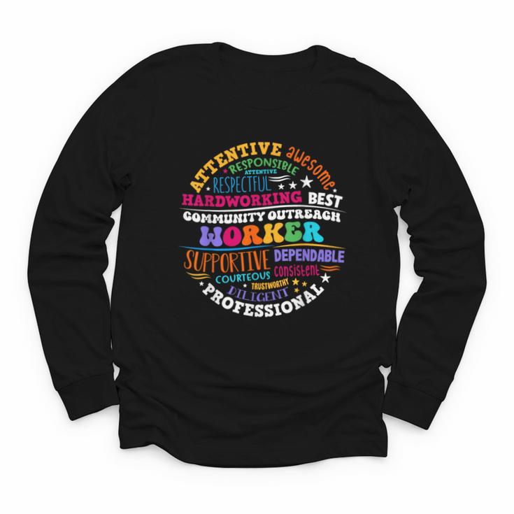 Groovy Community Outreach Worker Back To School Youth Long Sleeve Tee