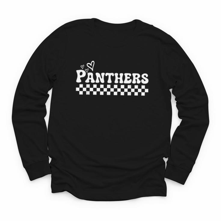 Groovy Panthers High School Spirit Fan Team Back To School Youth Long Sleeve Tee