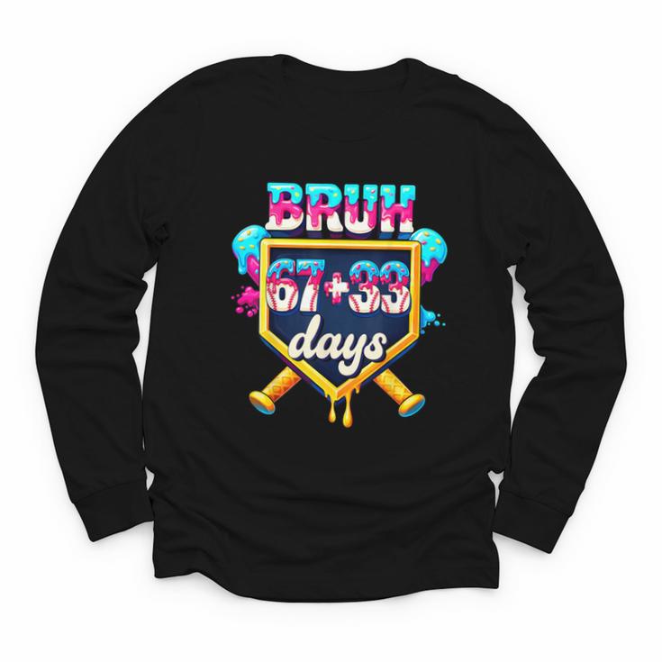 Happy 6733 Days Of School Baseball Drip 100th Day Of School Youth Long Sleeve Tee