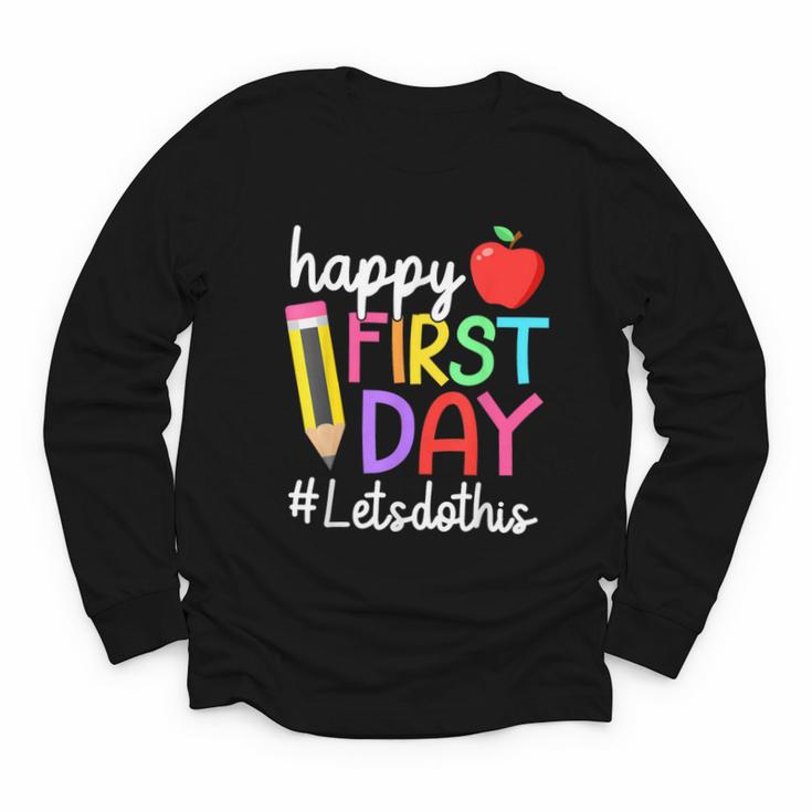 Happy First Day Let's Do This Welcome Back To School Tie Dye Youth Long Sleeve Tee
