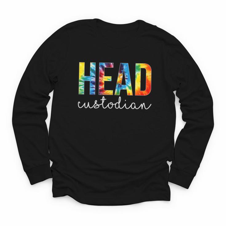 Head Custodian Women Tie Dye Back To School Appreciation Day Youth Long Sleeve Tee