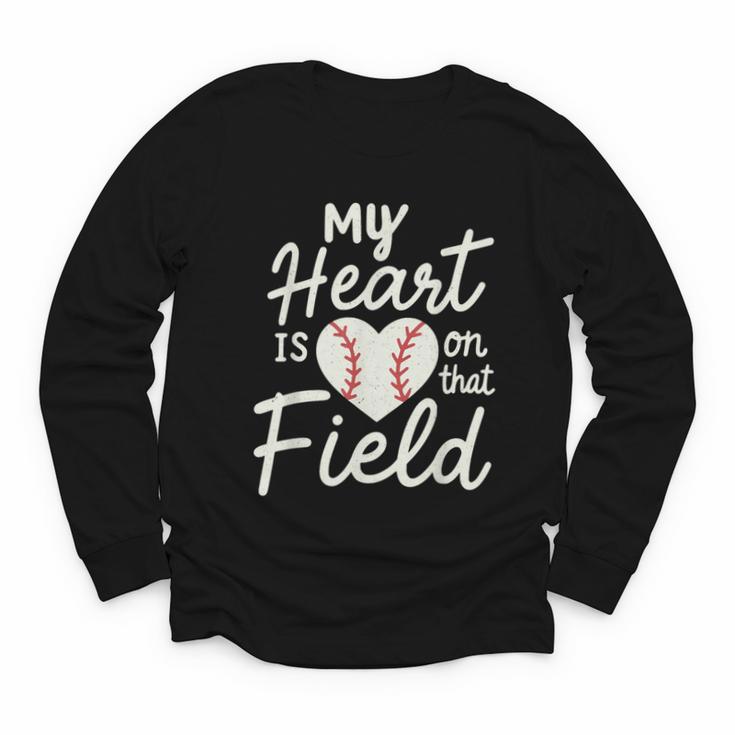 My Heart Is On That Field Baseball Youth Long Sleeve Tee