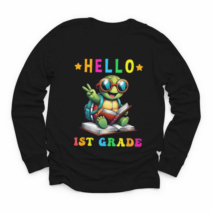 Hello 1st Grade Turtle Lovers Back To School Kids Boys Girls Youth Long Sleeve Tee