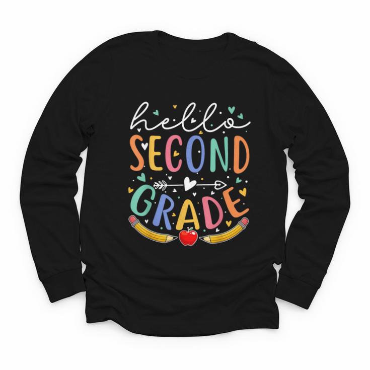 Hello 2nd Grade Tshirt Second Grade Back To School Youth Long Sleeve Tee