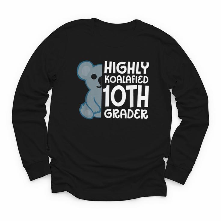 Highly Koalafied 10th Grader Koala Back To School Youth Long Sleeve Tee