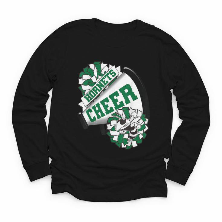 Hornets Cheer Back To School Cheerleading Spirit Green Youth Long Sleeve Tee
