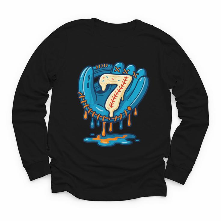 Ice Cream Baseball Glove 7th Birthday Edition Youth Long Sleeve Tee