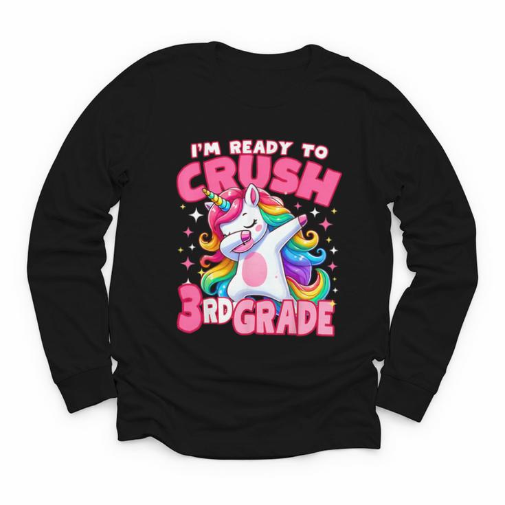 I'm Ready To Crush 3rd Grade Dabbing Unicorn Back To School Youth Long Sleeve Tee