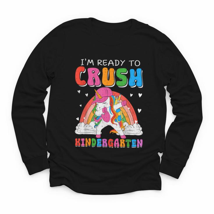 I'm Ready To Crush Kindergarten Unicorn Back To School Girls Youth Long Sleeve Tee
