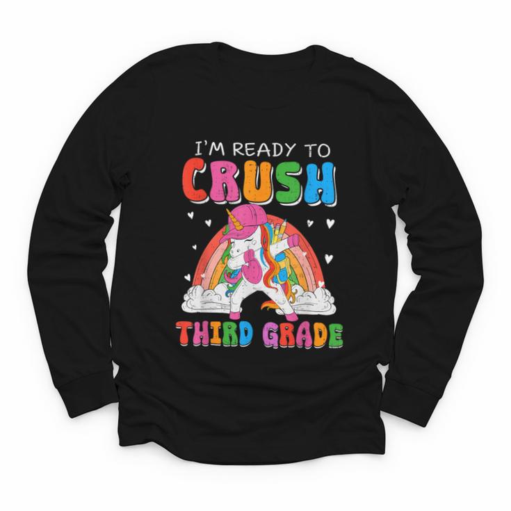 I'm Ready To Crush Third Grade Unicorn Back To School Girls Youth Long Sleeve Tee