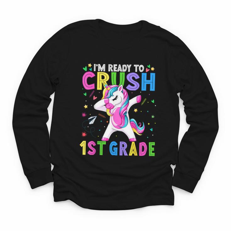 I'm Ready For First Grade Back To School 1st Grade Girls Youth Long Sleeve Tee