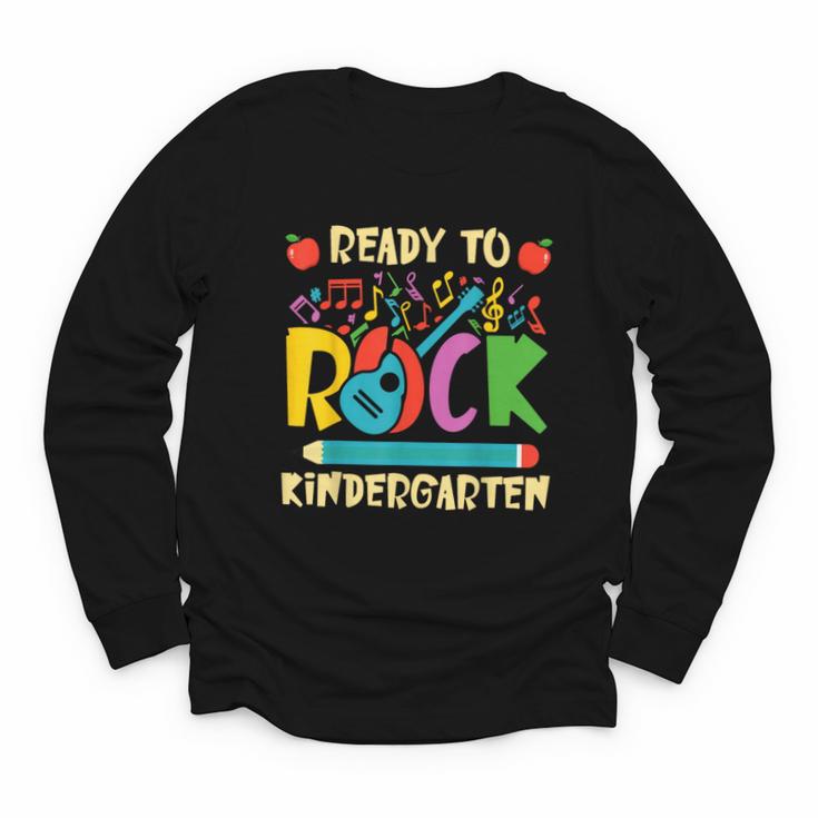 I'm Ready To Rock Kindergarten Guitar Back To School Boys Youth Long Sleeve Tee