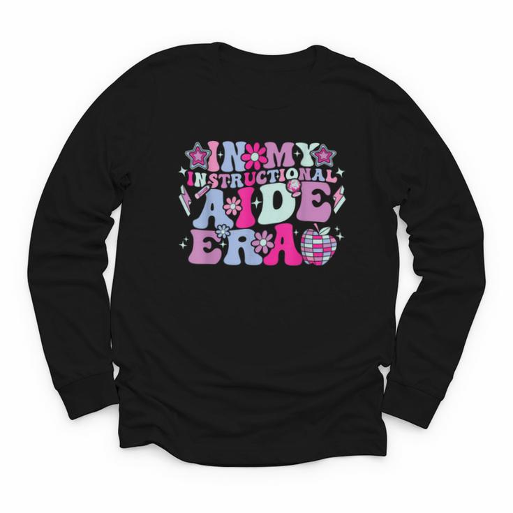 In My Instructional Aide Era Groovy Back To School Youth Long Sleeve Tee