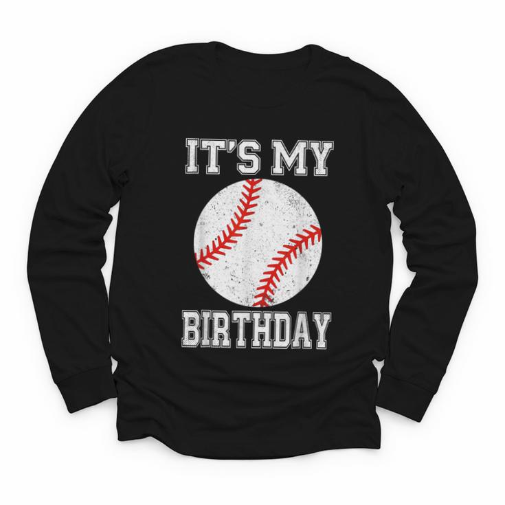 It’s My Birthday Baseball Vintage Style Youth Long Sleeve Tee