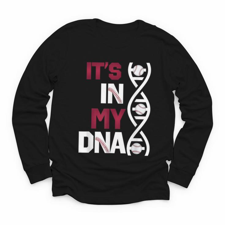 ITS In My DNA Baseball Sport Player Saying Youth Long Sleeve Tee