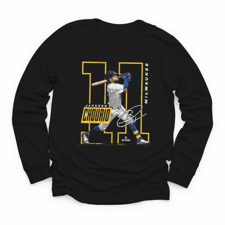 Jackson Chourio Milwaukee MLB Baseball Player MLBJCH202M Youth Long Sleeve Tee