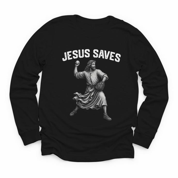 Jesus Saves Shirt Religious Christian Faith Baseball Youth Long Sleeve Tee Jesus Saves Shirt Religious Christian Faith Baseball Youth Long Sleeve Tee