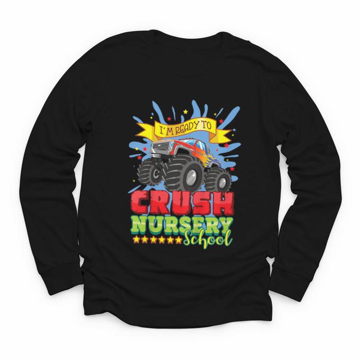 Kids Back To School Monster Truck Nursery Ready Crush First Day Youth Long Sleeve Tee