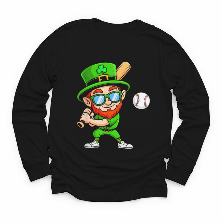 Kids St Patricks Day Shirt Leprechaun Baseball Boys Men Youth Long Sleeve Tee