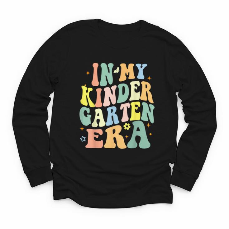 Kindergarten Era Happy Back To School Groovy Kids Boys Girls Youth Long Sleeve Tee