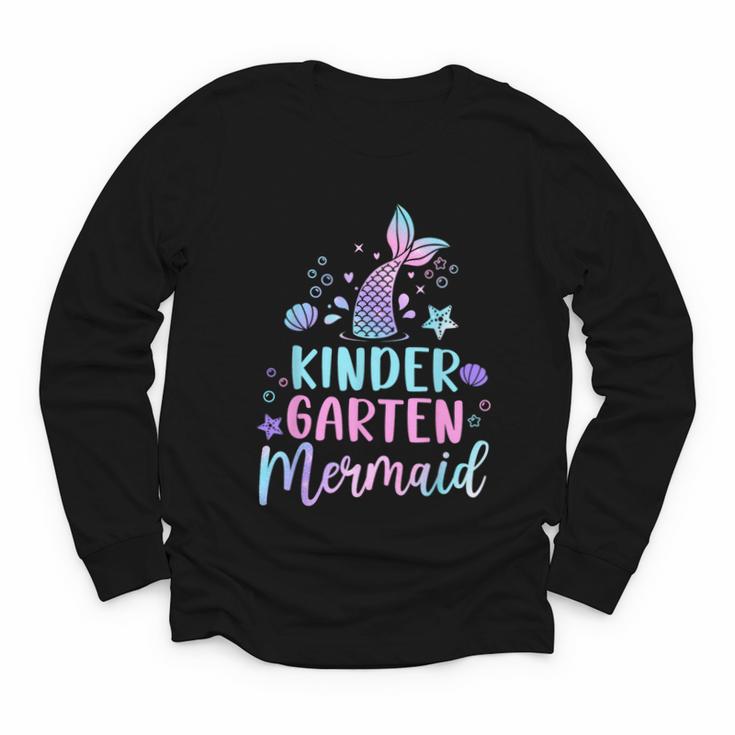 Kindergarten Mermaid Back To School Girls First Day Kinder Youth Long Sleeve Tee