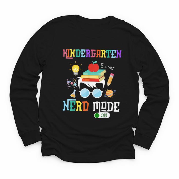 Kindergarten Nerd Mode On Back To School Science Kids Boys Youth Long Sleeve Tee
