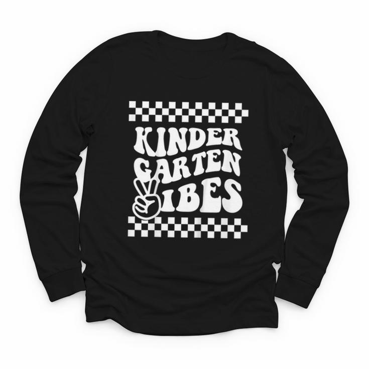 Kindergarten Vibes Retro Girl Back To School Kinder Boy Youth Long Sleeve Tee